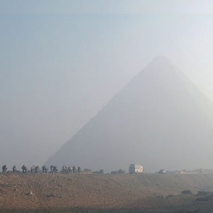 The Tour d'Afrique is a four-month-long, 7,500-mile mountain bike stage race that begins at the pyramids and runs down the length of Africa. The average stage is 77 miles and the race features desert terrain and climbs of up to 8,200 feet in a single day. Photo courtesy VeloPress, Joachim Loeffel.