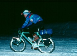 Dave Zink, winner of the 1987 Iditabike in 33 hours and 50 minutes. Photo from Charlie Kelly. 