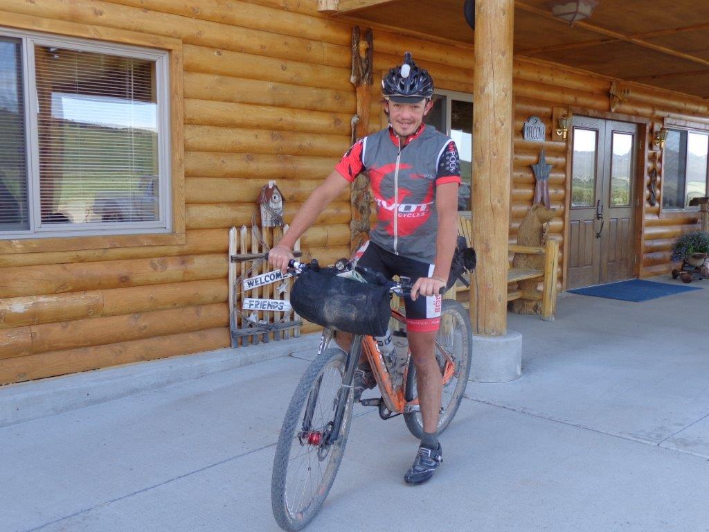 Mike Hall leaves the Montana High Country Lodge on Tuesday. Photo from Russ Kipp. 